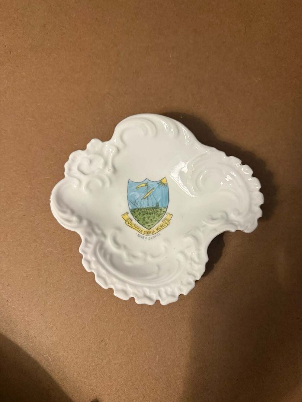 W.H. Goss Crested China North Berwick Scalloped Trinket Dish Decoration